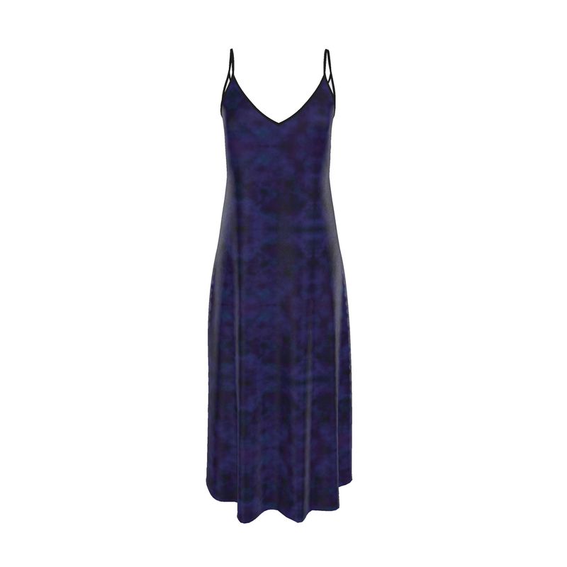 Purple Galaxy Motion Slip Dress with Binding