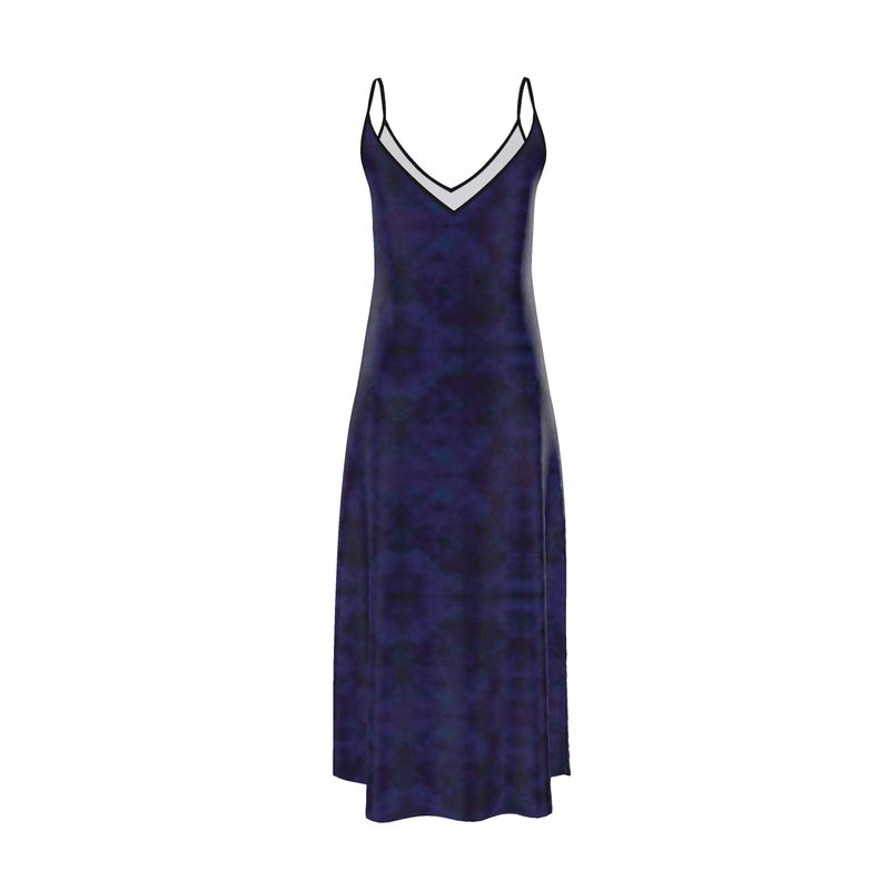 Purple Galaxy Motion Slip Dress with Binding