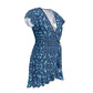 Flouncy Wrap Dress - Blue Ocean Rays
