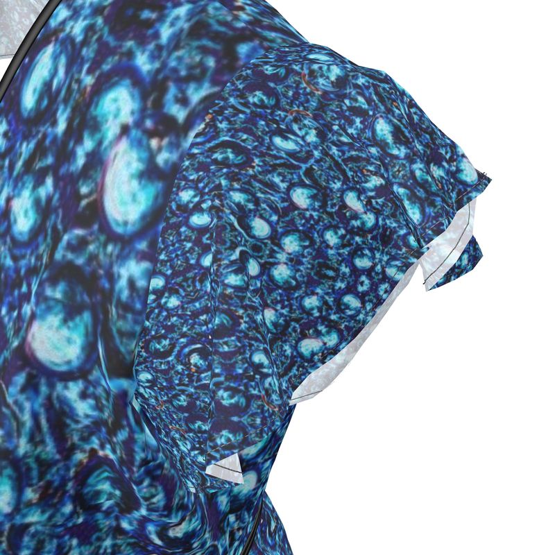Flouncy Wrap Dress - Blue Ocean Rays