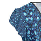 Flouncy Sleeve Wrap Dress - Blue Ocean Rays