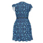 Flouncy Sleeve Wrap Dress - Blue Ocean Rays