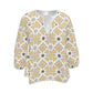 Golden Medalion Split Neck Women's Blouse