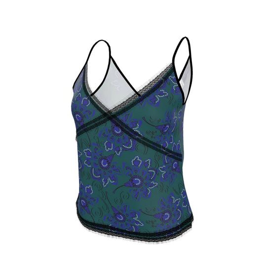 Teal Flowering Cami Top