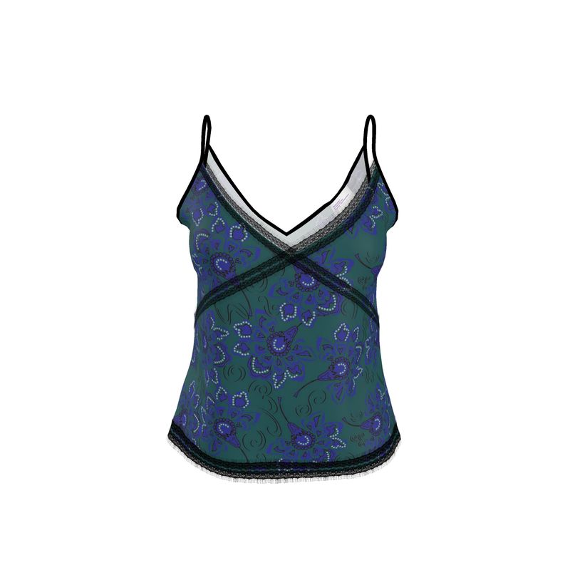 Teal Flowering Cami Top