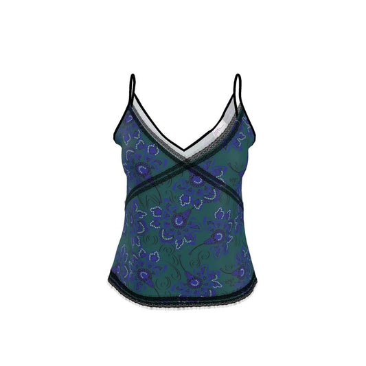 Teal Flowering Cami Top