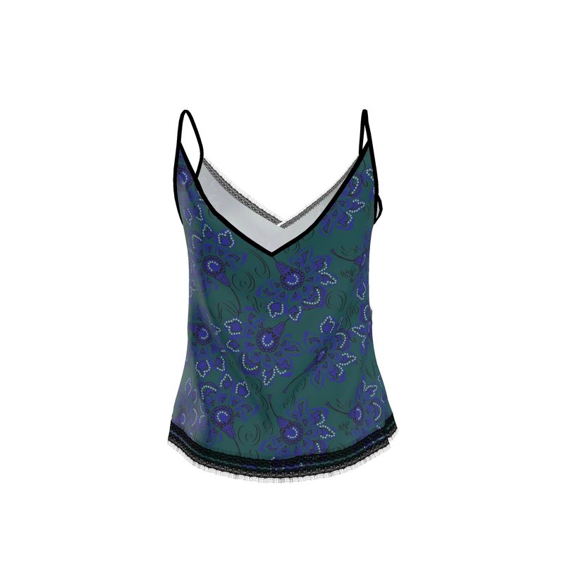 Teal Flowering Cami Top