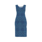 Blue BodyCon dress with slipt hem on front left leg