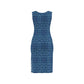 Blue BodyCon dress with slipt hem on front left leg