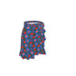 Floral Red buds on green wrap skirt