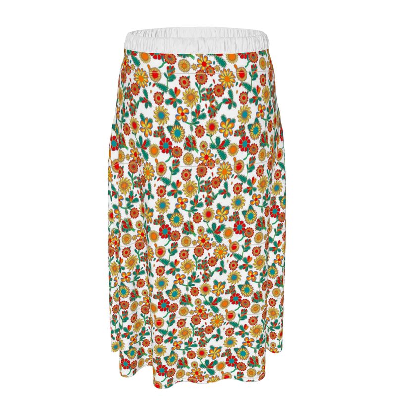 Cactus Flowering Print Long skirt - comes in 3 different Lenghts