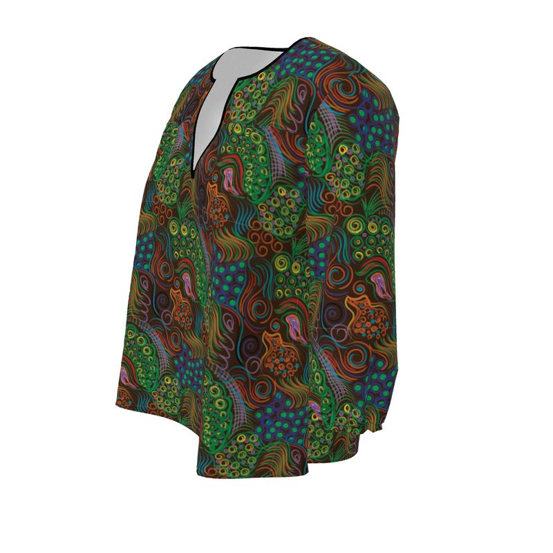 Swirling Poofs & Craters womens blouse