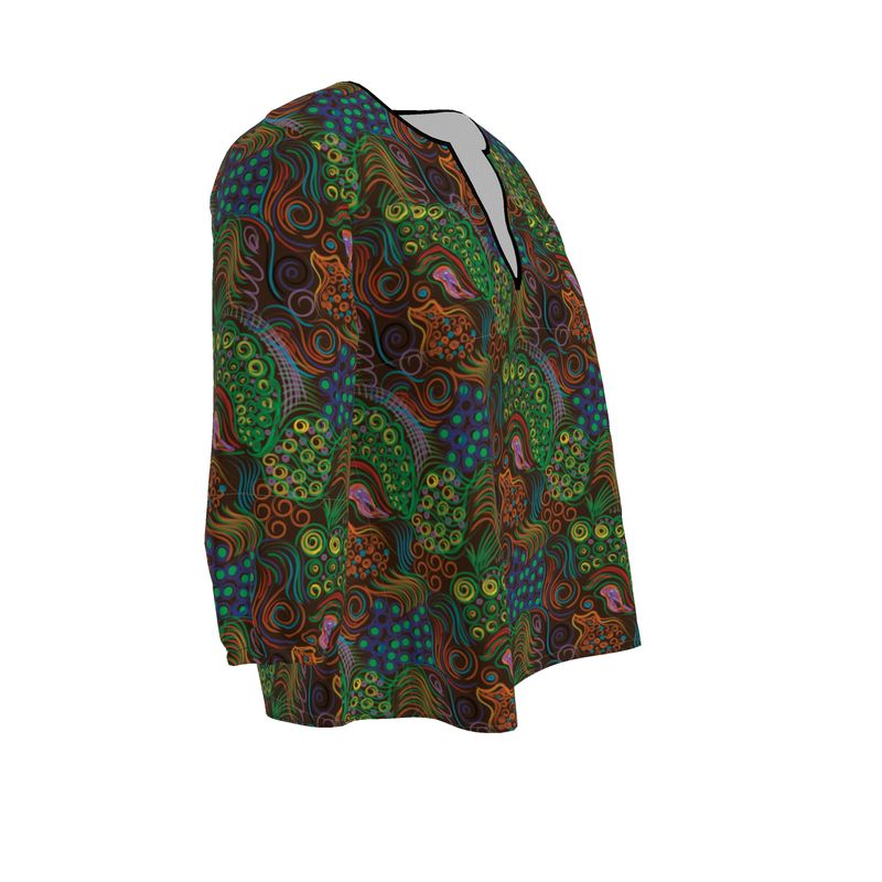Swirling Poofs & Craters womens blouse
