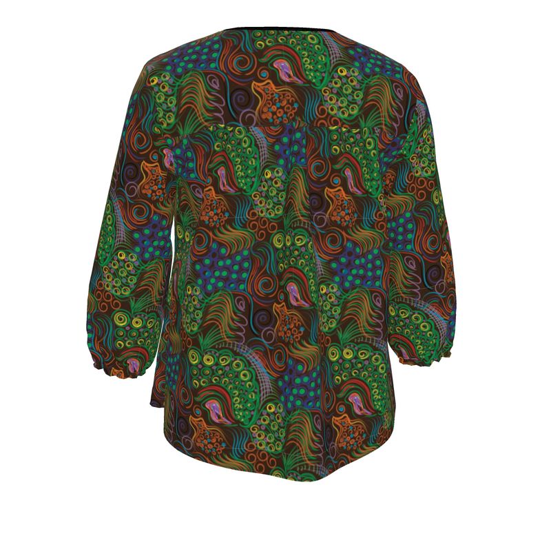Swirling Poofs & Craters womens blouse