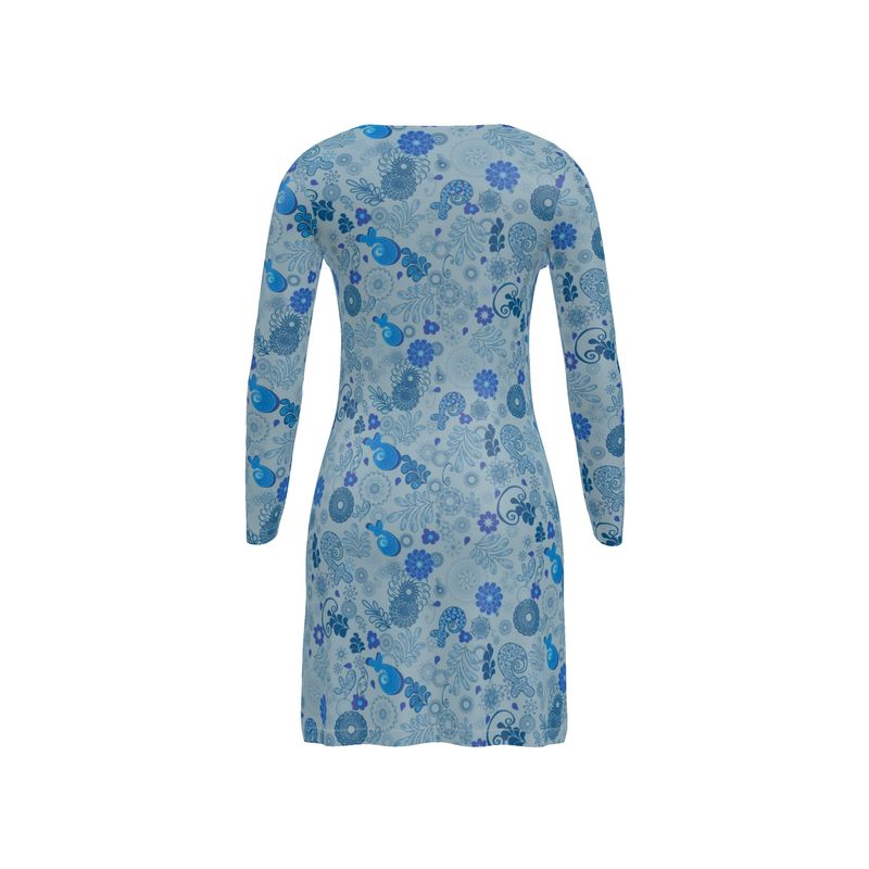 Blue Paisley Cardigan sweater - Short Length