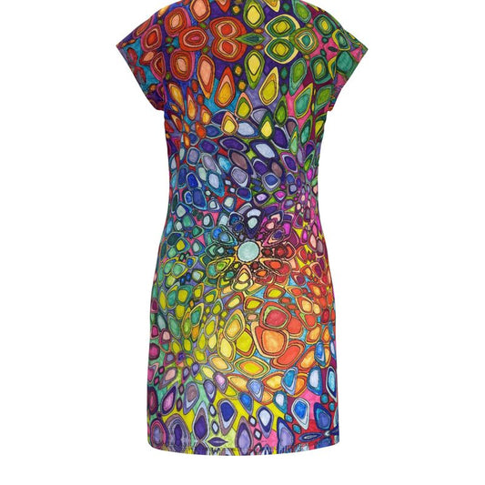 Radiant rainbow T-shirt dress up to size 4XL