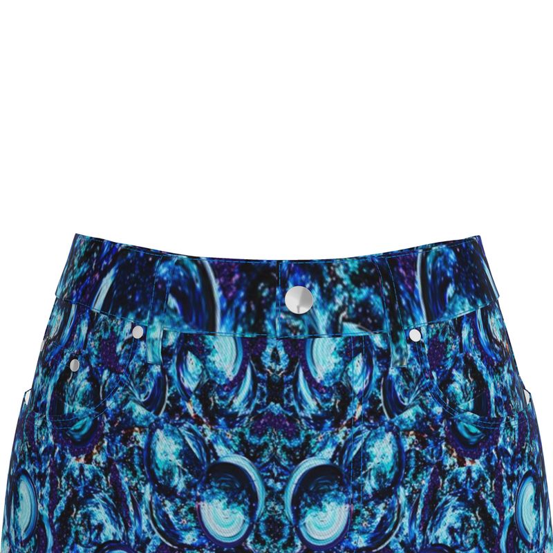Sea Bubbles Underwater Denim Midi skirt