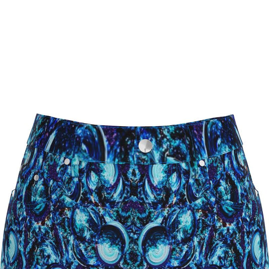 Sea Bubbles Underwater Denim Midi skirt