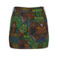 Yellow Poufs and Swirls Denim Mini Skirt
