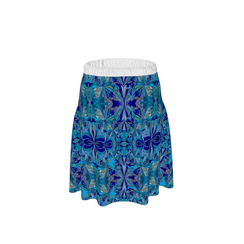 Icey Blue Crystals Midi Length Skirt