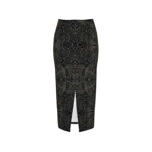 Black &Tan Denim pencil skirt