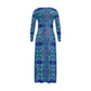 Icey Blue Crystal Floor length Cardigan Sweater