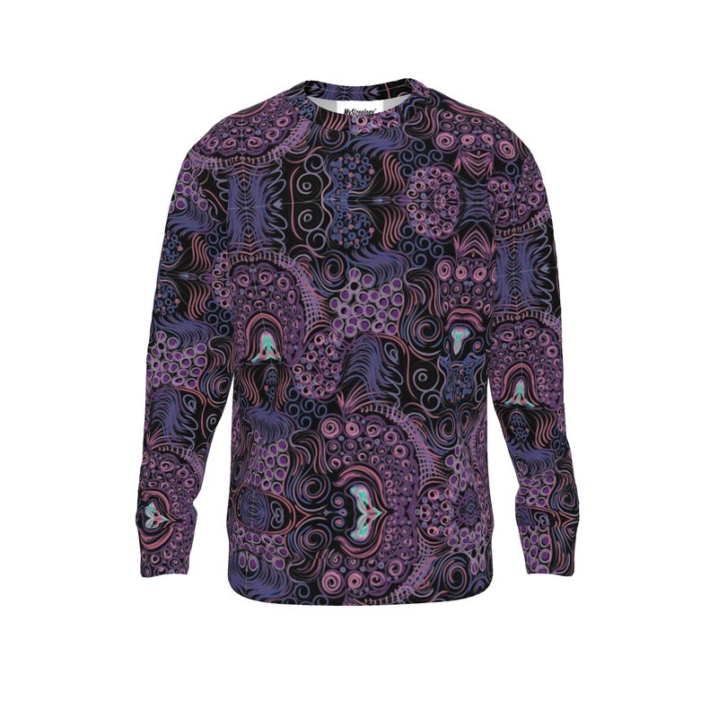 Poufs and Swirls Purple Sweatshirt
