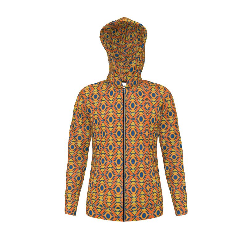 Orange Patterned Hoodie