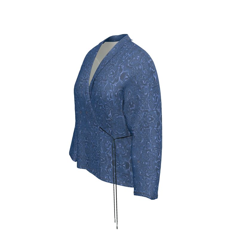Blue electric waves wrap Blazer