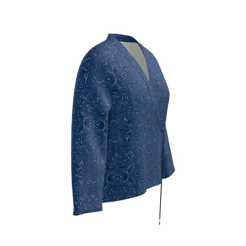 Blue electric waves wrap Blazer