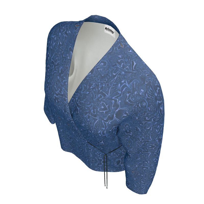 Blue electric waves wrap Blazer