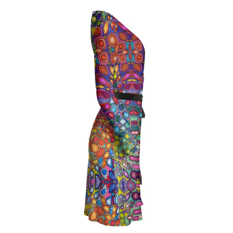 Resident rainbow wrap dress