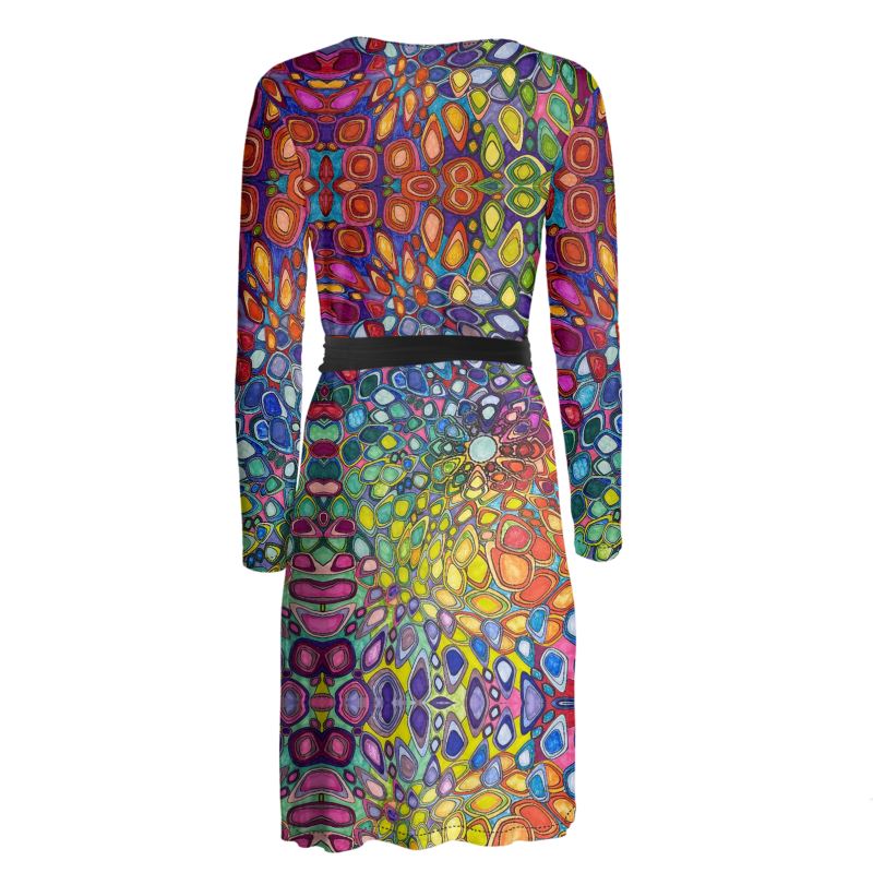 Resident rainbow wrap dress