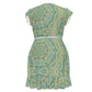 Minty Green Medalion Flounce wrap dress