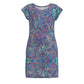 Blue Raspberry Sorbet Swirl fitted dress