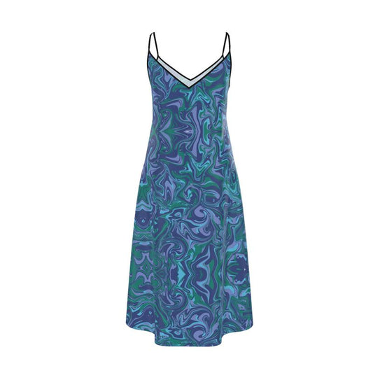 Grape Gorge Swirl Slip Dress