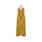 Orange and green Bright Halter dress