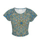 Blellow Mandala Medalion Ladies Crop Top