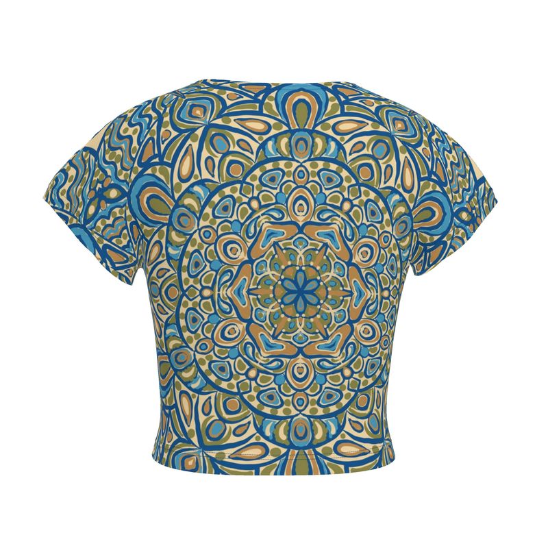 Blellow Mandala Medalion Ladies Crop Top