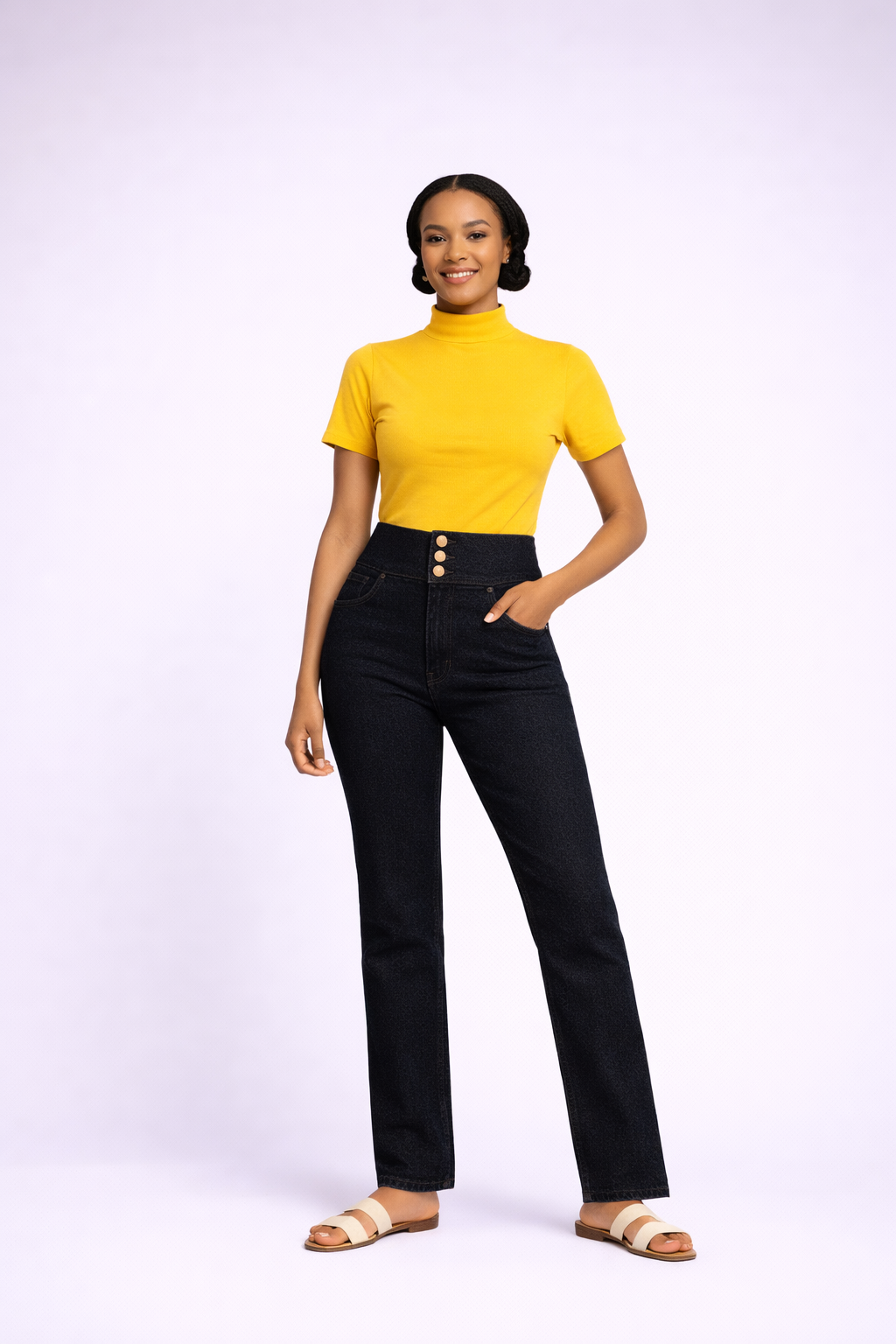 High Waist Straight Leg Jean