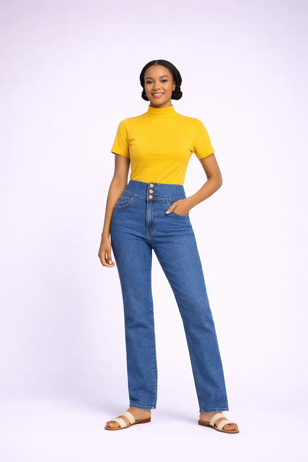 High Waist Straight Leg Jean