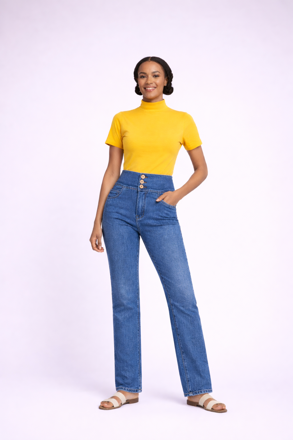 High Waist Straight Leg Jean