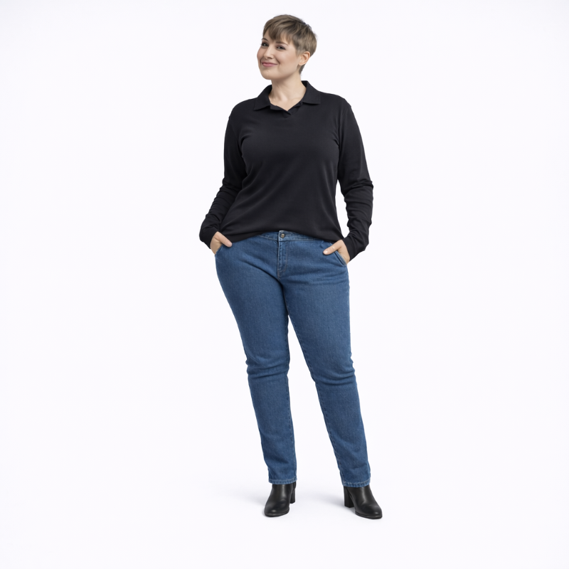 Slanted Pocket Style Jeans