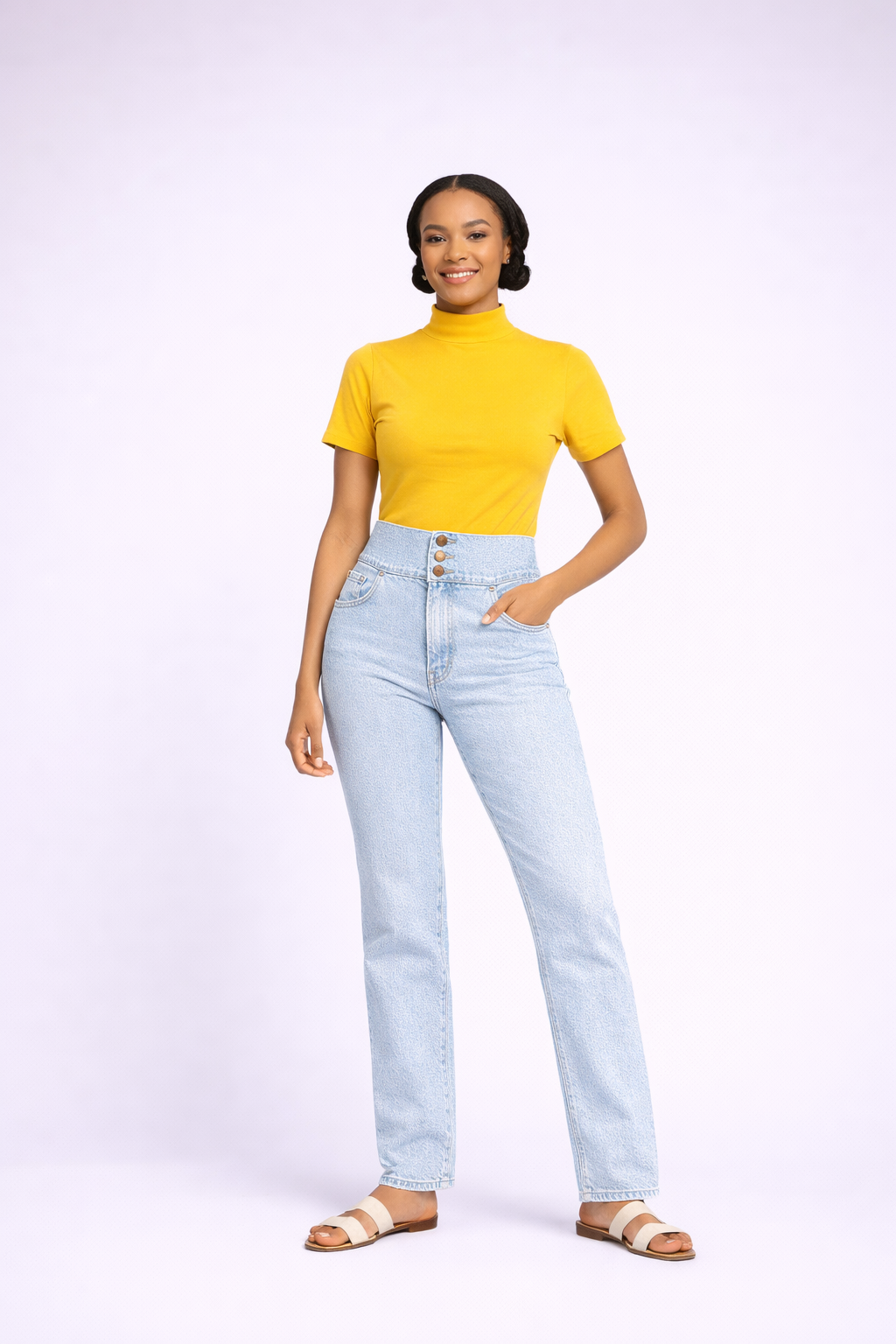 High Waist Straight Leg Jean