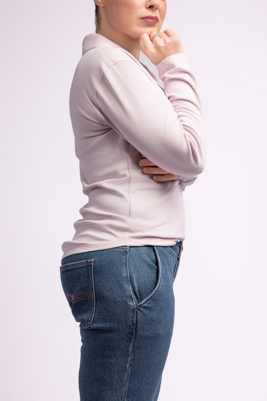 Turn down colarred T-shirt, Long Sleeve