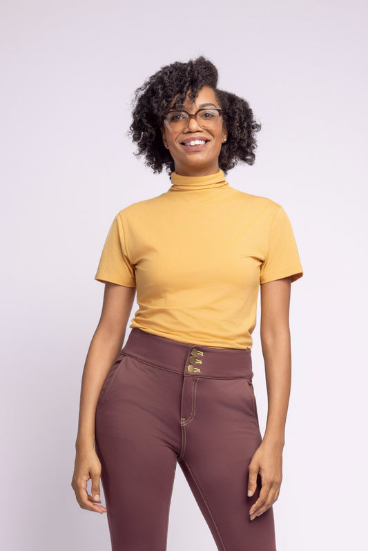 Heap Neck Vented Top- Short Sleeve