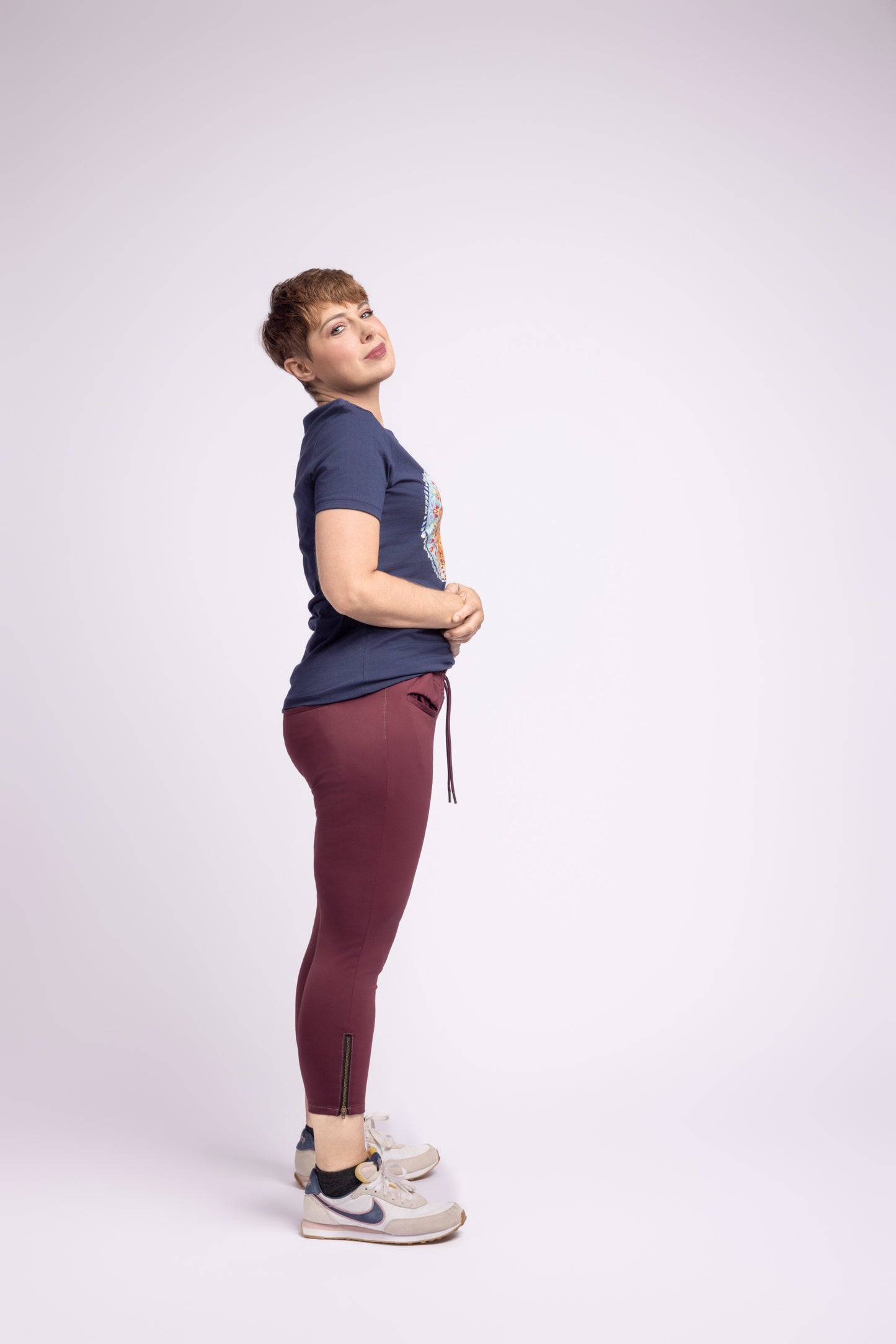 Ashlina's Elastic waist zipper Crop Super soft & comfy pants - Made-to-Measure