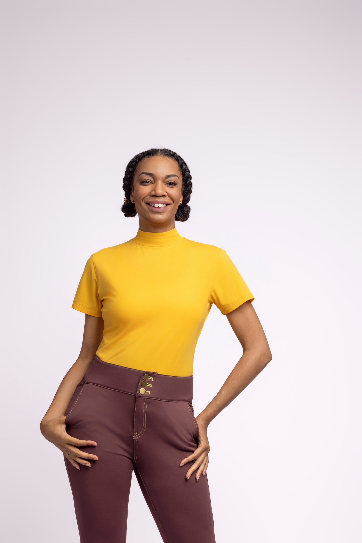 High Neck T-shirt Short Sleeve