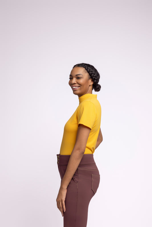 Heap Neck Vented Top- Short Sleeve