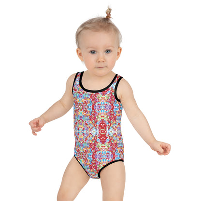 Baby Girl Swimsuit - White Rainbow Kaleisoscope